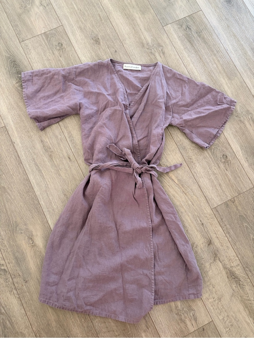 Women's Lavenders Wrap Midi Dress with Tie Waist